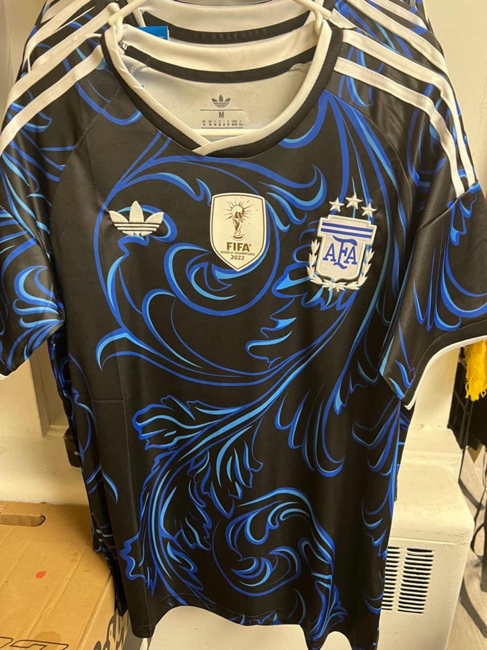 adidas Black and Blue Argentina FIFA Crest Soccer Jersey2026